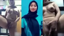 Amirah Syariza Buka Hijab Sambil Colmek, Crot Di Mana-mana